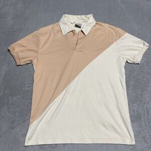Vintage Kennington California Mens Large Polo Shirt Brown Polyester Cotton